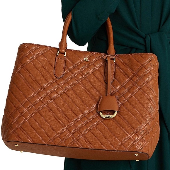 Ralph Lauren| Large Plaid Quilted Satchel - Picture 3 of 11